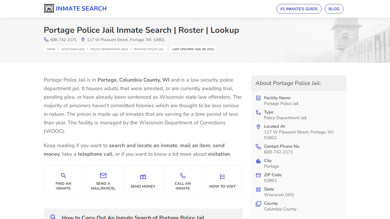 Portage Police Jail Inmate Search | Roster | Lookup